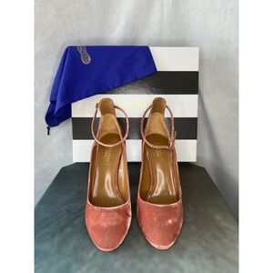 Aquazzura Alix 105 Pumps in Antique Rose‎ Velvet - NIB Size 37.5